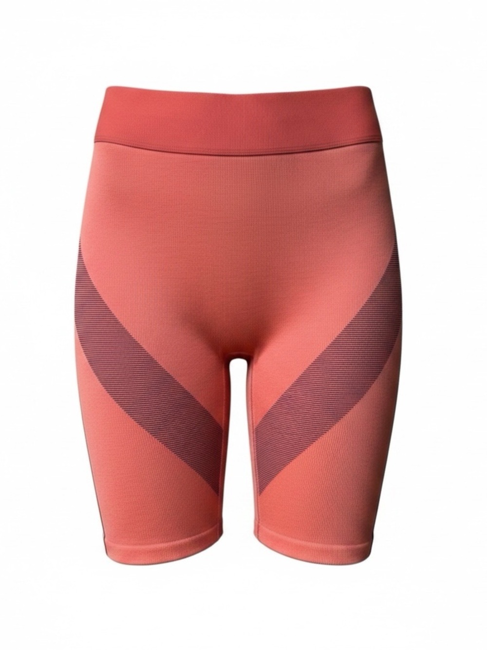 Fabletics High Waisted Sprint Shorts Peach Purple Spandex Zip Pocket Womens S